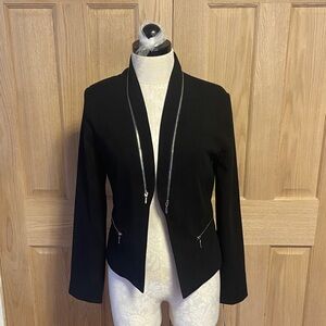 XOXO Black Women's Blazer with Zipper Accents